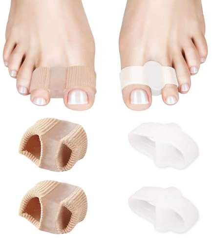 Mezrkuwr 2 separadores de juanetes, corrector de juanetes, corrector de juanetes, corrector de dedos en martillo, para pies, mujeres y hombres