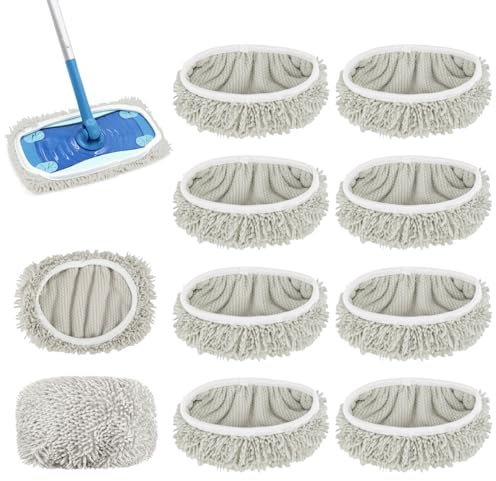 10 Pièces pour Swiffer Chiffons De Sol Humides Et SèChe en Microfibre 25,4x11,5cm Kit, RéUtilisables pour Swiffer Sweeper Mop, pour AdaptéEs à Tous Types De Sols