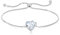 YL Damen Herz Armband 925 Sterling Silber Weißgold Plattiert Armband April Geburtsstein Weiß Zirkonia Schmuck Geschenke für Mutter Freundin