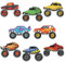 Aufnäher zum Aufbügeln, Motiv: Transportwagen, bunt, Rennwagen, Fahrzeug, zum Aufnähen oder Aufnähen, bestickt, Emblem, Cartoon, Pickup, Truck, Biker, Racer, Club, Basteln, Geschenk für Kinder,