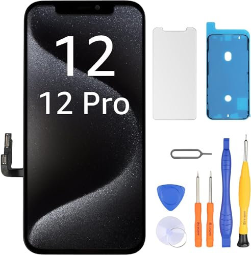 LL TRADER Display für iPhone 12/iPhone 12 Pro LCD 6.1 Bildschirm Ersatz FHD Touchscreen 3D Touch Digitizer Rahmen Montage und Reparaturkits NEU