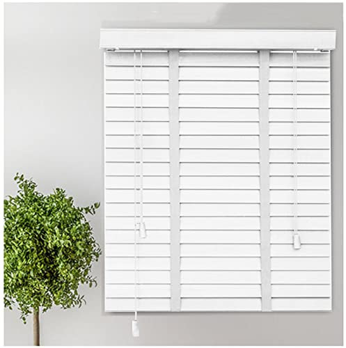 50mm/2in Massivholzjalousien, Horizontale Jalousien, Bambus-Rollos, Weiße Jalousien, Wasserdicht/atmungsaktiv,BxH-145x240cm/57 x 94in
