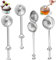 Set di 4 spolverini per zucchero a velo, 18 cm, spolverino per farina, in acciaio inox 18/8, setaccio per farina, con manico a molla per un facile funzionamento con una sola mano per cuocere e