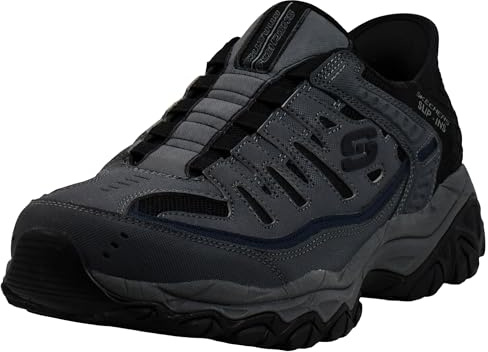 Skechers Men's Afterburn M. Fit Ridgeburn Hands Free Slip-in Loafers, Charcoal, 9 X-Wide