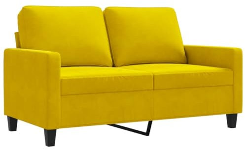 QJBSAVVA Kleine Couch Mini Couch Mini Sofa Schlafsofa - 2-Sitzer-Sofa Gelb 120 cm Samt für Gästezimmer Büro Schlafzimmer Ruheraum