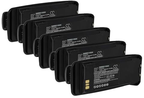 vhbw 5X Batterie Compatible avec Motorola MOTOTRBO DP3600, DR3000, DP3601 Radio Talkie-walkie (2600mAh, 7,4V, Li-ION) - avec Clip de Ceinture
