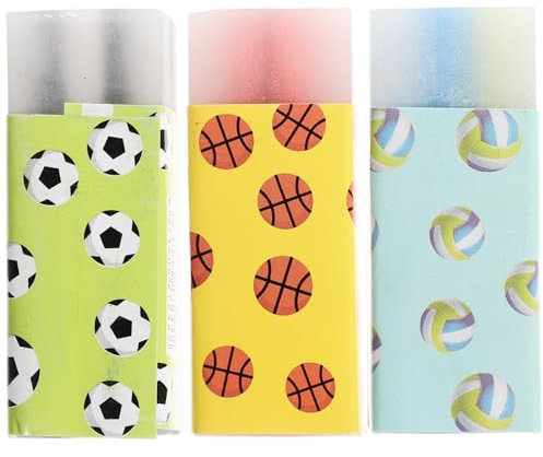 HOODANCOS 12stücke Teiliges Junge Mädchen Radiergummis Cartoon Ballform Material Sicher Lustig Geschenk Für Schule Jungen Mädchen Geburtstags-mitgebsel Kleine Sport Radierer