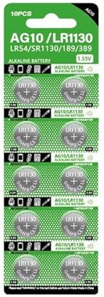 LR1130 AG10 Button Cell 1.55V Clock Remote Control Toy Calculator Convenient LR54 SR1130 389 Coin Battery