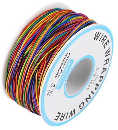 Cocoarm Verzinntes Kupferkabel, 8-Draht Testdraht-Überbrückungskabel, 1000 Fuß, 30 AWG, Mehrfarbig, mit Kunststoffspule, 250 M