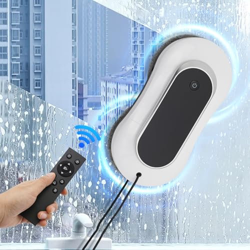 Fensterputzroboter Fensterroboter 80W Elektrischer Fensterreiniger Intelligente Kantenerkennungssystem Fenstersauger Glasreinigung Weiß
