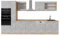 Vicco Küchenzeile R-Line, Küchenblock, Beton/Goldkraft Eiche, 350 cm, AP Eiche