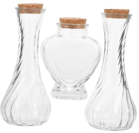 CLISPEED 3stücke Sandzeremonie Flasche Mit Korkdeckel Hochzeitsdekoration Glas Flasche Für Sandzeremonie Kleine Herzflasche Schreiber Flaschen Multifunktionale Geschenkidee Für