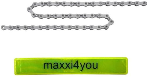 Angebot Set/Shimano Fahrradkette Ultegra CN-6701 10-Fach in Silber inkl. maxxi4you Reflexband
