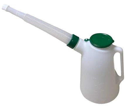 F Fityle Oil Jug with Spout Engine Oil Dispenser Lightweight Sturdy with Scale Versatile Measuring Jug with Lid for Car Traveling, 4L