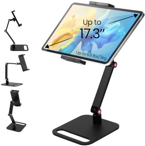 Kopinma Portable Monitor Stand, 360° Swivel Bracket for 12-17.3 Screen | Adjustable stacked foldable monitor Holder, Portable Monitor Desktop Clamp Stand for Tablet, Mobile Phone, Monitor