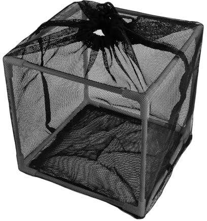 Durlo Pond Pump Filter Box, Nylon Basket Cover Non-Clogging Cube Water Pump Nets Barrier Mesh Bags Skimmer Cleaning Media Cage