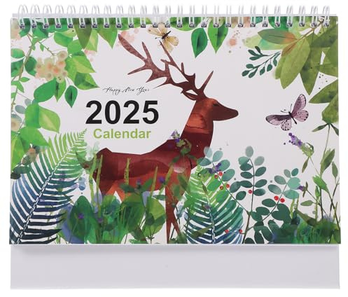 FIXOSHEE Stehender Tischkalender Monatskalender Flip Desktop Kalender im Querformat für Lehrer und Büro mit Notizbereich Elegantes Design Kompakt zur Jahresplanung und Organisation