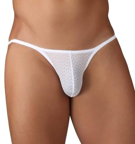 ZC8bdbd Slip en dentelle pour homme taille basse sexy en maille transparente