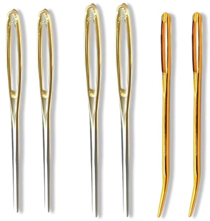 fKiZanthene Large Eye Sewing Needles Set of Six Wool Darning Needles for Knitting Crochet and Sewing Projects at Home Sewing Room and Craft Room