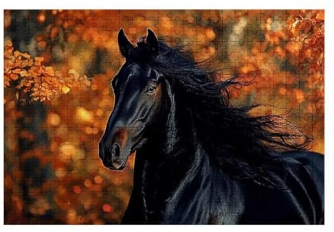 Puzzle 3000 Teile Pferd Holzpuzzle Erwachsene Herbst Puzzle Erwachsene 122x81cm Impossible Klassische Jigsaw Geschicklichkeitsspiel Die Ganze Familie Freunde Geschenk für Frauen Weihnachtsdeko L-42