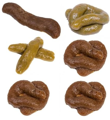 VAEIORP 6 Pcs Faux Caca Caca En Plastique Fausse Crotte Merde Caca Extensible Amis De Merde Farce Et Attrape Livré Pour Le Poisson d'Avril d'Halloween