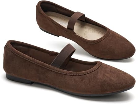 GLAMORA Ballerines Femme Bride Élastique Mary Jane Chaussures Plates Confortables Souples Légères Bout Rond Ballerine Classique Élégante Semelle Antidérapante Chaussures Femme Quotidien Travail Ville