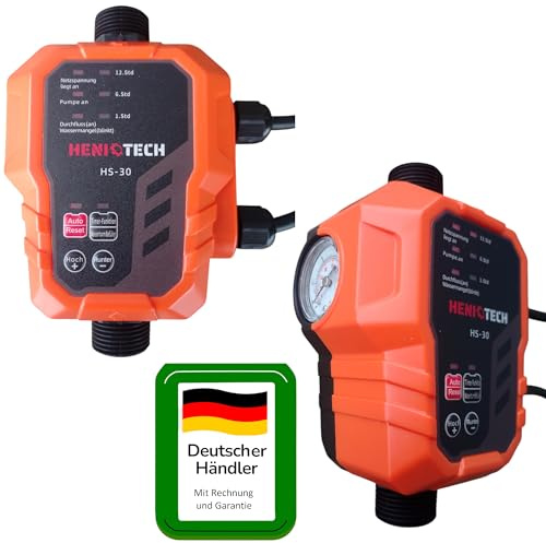 Intelligente Pumpensteuerung/Druckschalter HS-30 für Gartenpumpe Tiefbrunnenpumpe mit 1 Gewinde bis 2,2kW mit Trockenlaufschutz - von PAG Turbo GmbH®