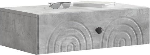 vidaXL Wandmontierter Beistelltisch Betongrau 59 x 34,5 x 17 cm, Wohnzimmer, moderner Tisch, clevere Aufbewahrung, stylische, platzsparende Möbel für Ordnung