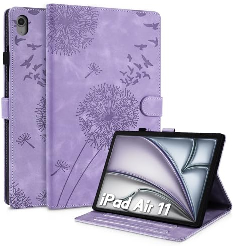 Rostsant Custodia per iPad Air 11 Pollici M4/M3/M2 (2026/2025/2024), 11 iPad Air 8./7./6./5/4 Gen 10,9 Pollici (2022/2020), Cover Nuova in pelle PU ripiegabile da Custodia in pelle Viola