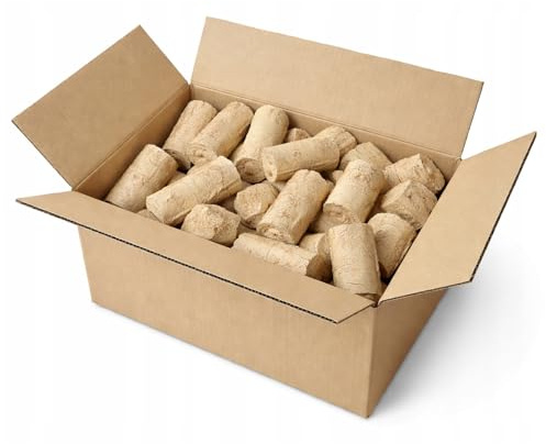 WoodOk Beech Wood Briquettes for Fireplace, 25 kg, 100% Beech Wood without Additives, High Density, Long Burning Time, Low Ash, for Fireplace, Stove and Boilers, Fuel Briquettes Made of Sawdust