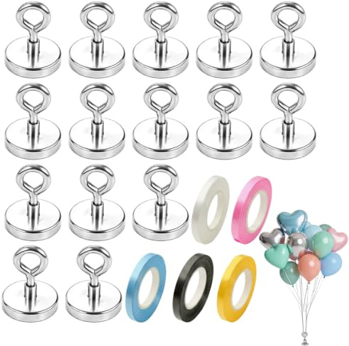15 Stück,Luftballon Beschwerer, Ballongewicht Für Heliumballons, Helium Ballons, Ballonhalter Mit 5 Rollen Luftballonbänder In Verschiedenen Farbe