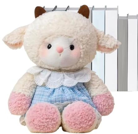 Plüschtier Schaf 50 cm (20 Zoll), Weiches Kuscheltier mit Beweglichen Beinen und Kleidung, Kuschelspielzeug für Kinder und Erwachsene, Geschenk & Wohnaccessoire