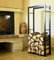 DanDiBo Kaminholzständer Kaminholzregal Innen Metall Schwarz 100 cm Holzkorb Kaminholzhalter Holzregal Regal