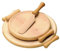 Panetta Casalinghi Tagliere Polenta con Due Manici in Legno e Coltello, Legno, Beige, 28 x 3 x 30 cm