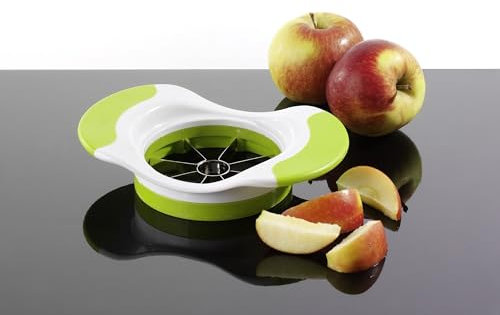 Stone&Stone Coupe Pomme Inox Professionnel avec 8 Lames Acier Inoxydable | Éplucheur de Pomme avec Levier Anti Trognon | Design Ergonomique ABS Sans BPA | Trancheuse à Fruits pour 8 Morceaux Parfaits