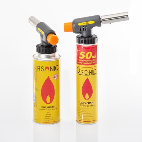 Lötbrenner Bunsenbrenner Gasbrenner Lötlampe mit Piezozündung + 4 Gaskartuschen