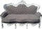 Casa Padrino Barock 3-er Sofa 'King' Grau/Weiß - Möbel Barock