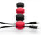 tizi Knubbi Macaron: 4 Kabelclips (2x schwarz, 2x rot) mit selbstklebenden Pads. Fixiert 2 Kabel. Hochwertiges Anti-Rutsch-Silikon für sicheren Kabelhalt