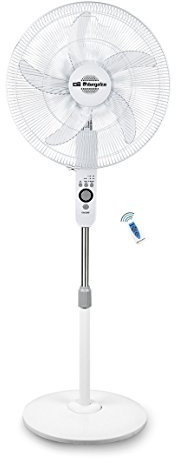 Orbegozo SF 0247 - Ventilador de pie, mando a distancia, 2 modos de funcionamiento, temporizador, 3 Velocidades de ventilación, 55 W, Multicolor