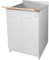 Montegrappa Mobile Lavatoio 60x60x85cm 2 Ante ASSE in Legno Edilla Bianco