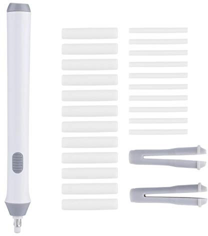 Elektrischer Radiergummi, batteriebetriebener automatischer Radiergummi mit 22 Radierminen zum Malen, Skizzieren und Zeichnen(Weiß)