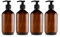 Leikance leere Duschgel-Flaschen, 300 ml, nachfüllbare Pumpflaschen für Lotionen und Shampoos, 4 Stück, braun, 6.4*16.5cm,