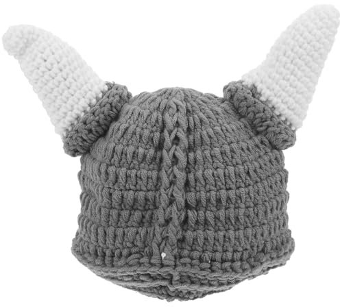 IMIKEYA Kleinkind Garn Hut Ochse Horn Beanie Mütze Winter Warme Mütze Geschenk für Neugeborene