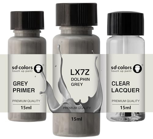 SD COLORS LX7Z Peinture de retouche 15 ML Gris dauphin Code couleur LX7Z (peinture + apprêt + vernis)