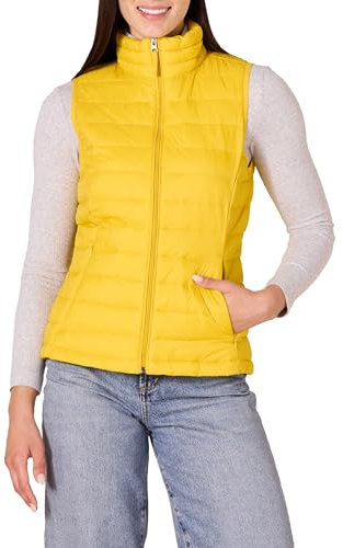 Amazon Essentials Damen Leichte, Wasserbeständige Pufferweste, Verstaubar, Gelb, M
