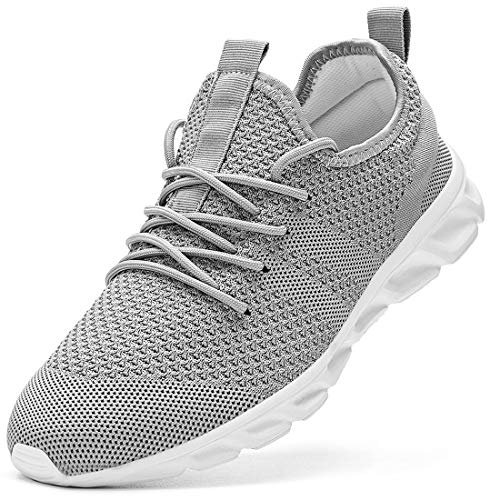 Damen Laufschuhe Turnschuhe Sportschuhe Sneaker Running Tennis Schuhe Freizeit Straßenlaufschuhe Fashion Leichtgewichts Atmungsaktiv Walkingschuhe Outdoor Fitness Jogging Sportsschuhe Grau 36 EU