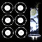 MEDOYOH Lot de 6 dessous de verre LED blancs froids pour boissons, bouton ON/OFF, sous-verres étanches, ronds, en acrylique, pour verres, bouteilles, fêtes, mariages, bar, Noël, pub
