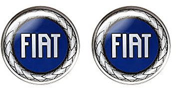 Fiat 21233 3D-Aufkleber, offizielles Logo, Blau, Durchmesser 21 mm, 2 Stück