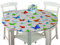FANSU Runde Tischdecke Wasserabweisende, 3D Tier Muster Abwaschbar Garten Tischdecke rutschfest Abwischbare Wachstuch Desktop Dekorative Tuch Hotel Bankett Party (Schmetterling,130cm)