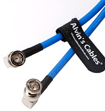 Alvin's Cables BNC-Koaxialkabel 12G HD-SDI BNC-Stecker auf Stecker L-förmig Original-Kabel für 4K-Videokamera 1 m Blau